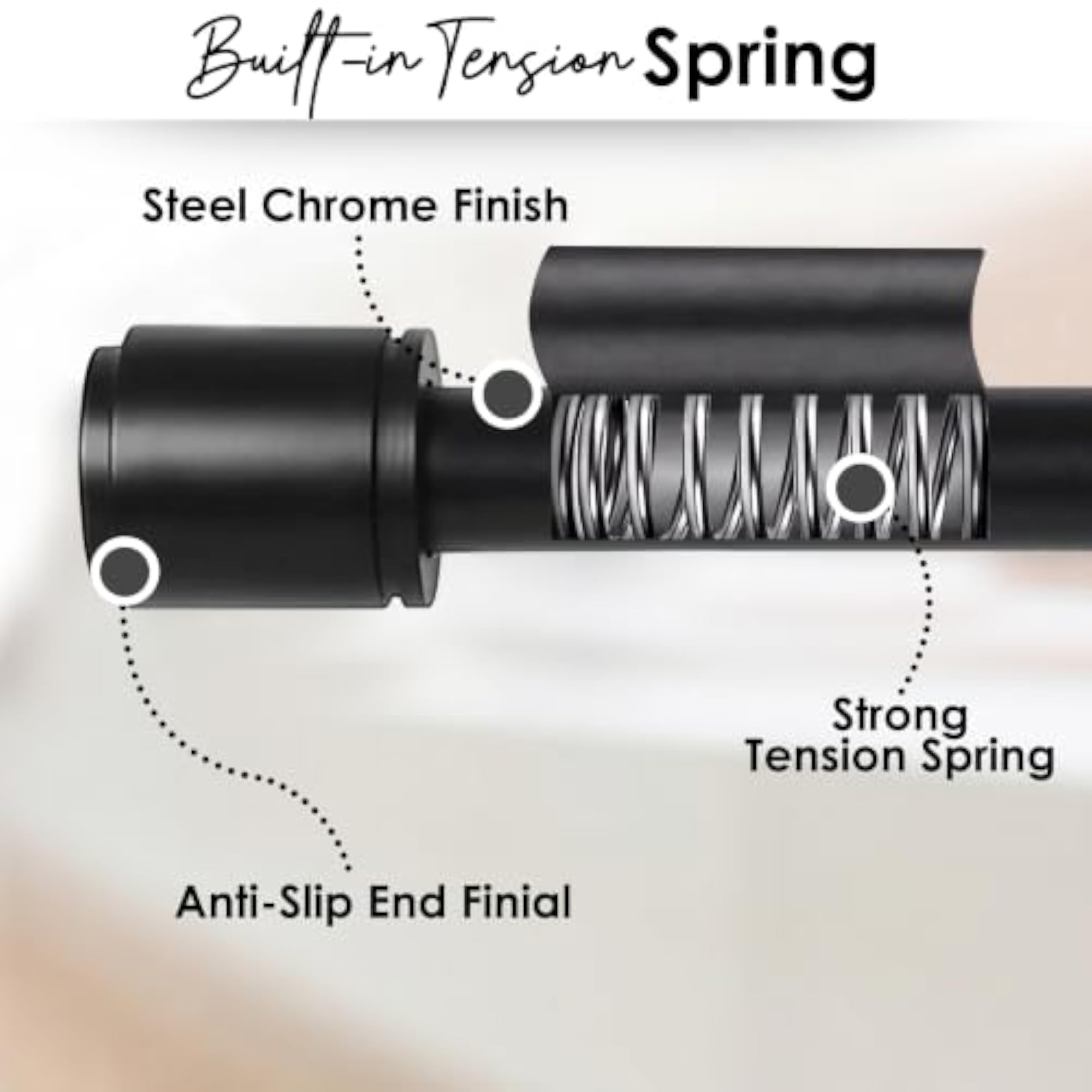 Adjustable Curtain Rod 31-56 Inch Metal
